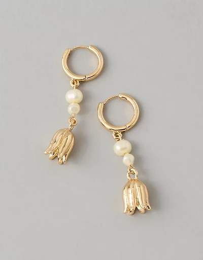 Boucles d’oreille Perle et tulipe AE