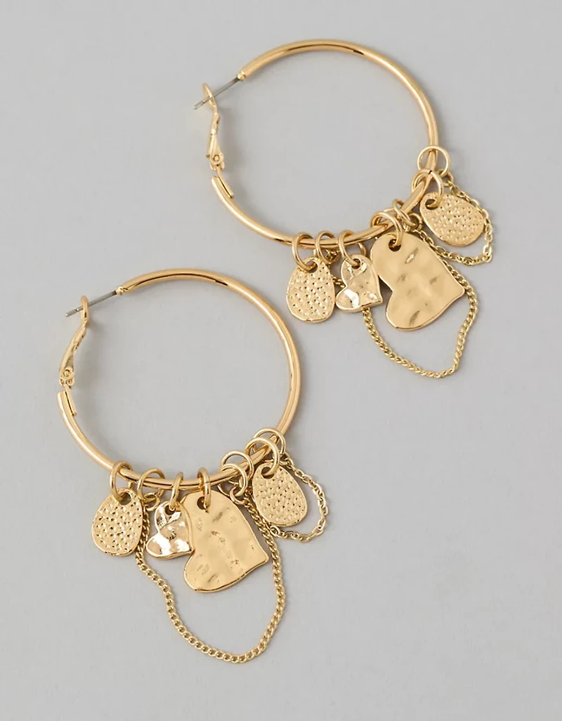 AE Dangly Hoop Charm Earrings