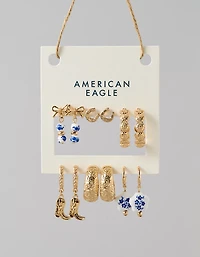 Ensemble de 6 paires de boucles d’oreilles style western AE