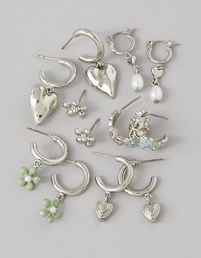 Ensemble de 6 paires de boucles d’oreilles tulipes AE