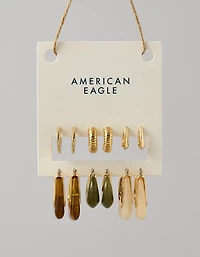 Ensemble de 6 paires de boucles d'oreille en résine AE