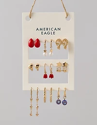AE Red, White & Blue Earring 9-Pack