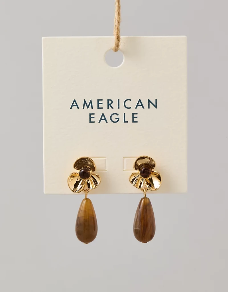 AE Brown Floral Earring