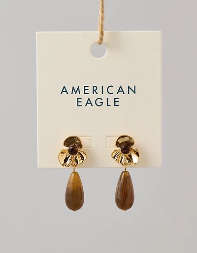 AE Brown Floral Earring