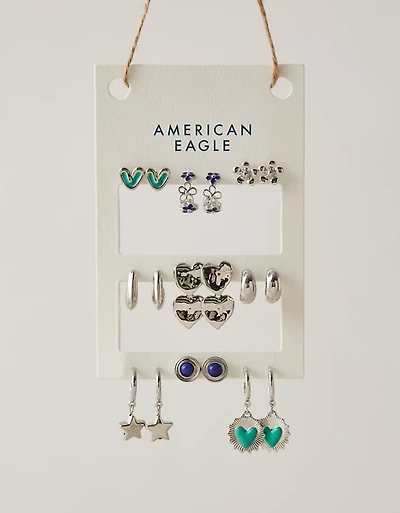 AEO Blue & Metallic Earring 9-Pack