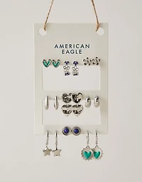 AEO Blue & Metallic Earring 9-Pack