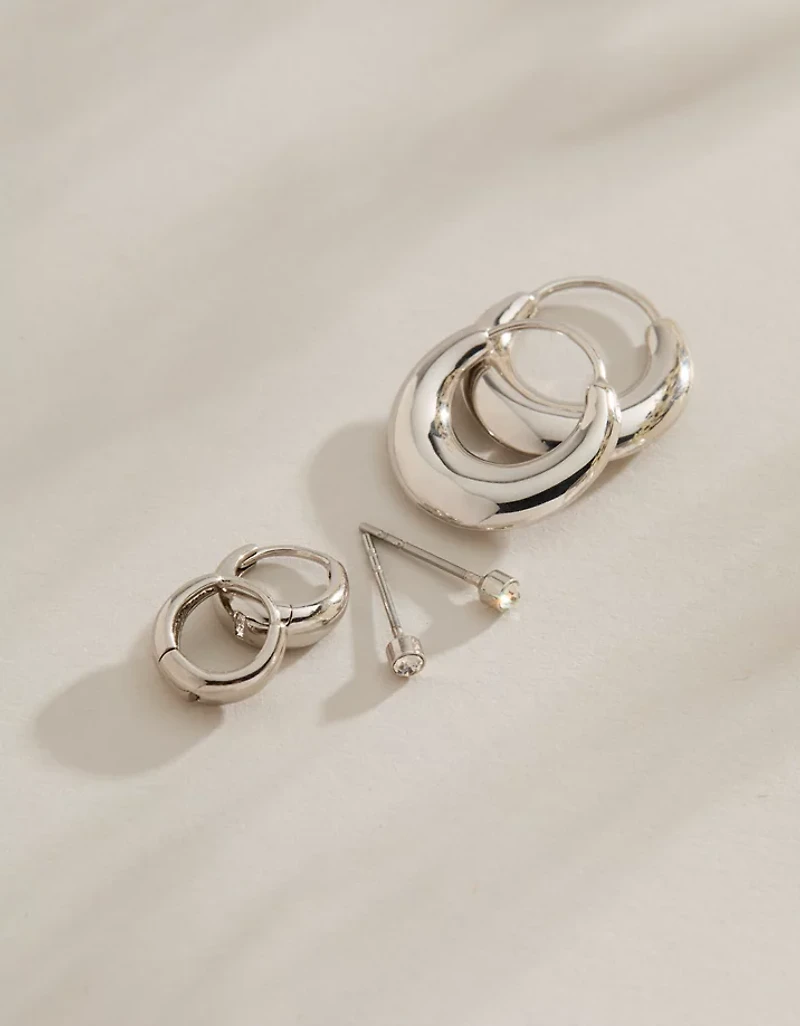 AE Keepers Collection Platinum Plated Earrings 3-Pack