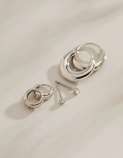 AE Keepers Collection Platinum Plated Earrings 3-Pack
