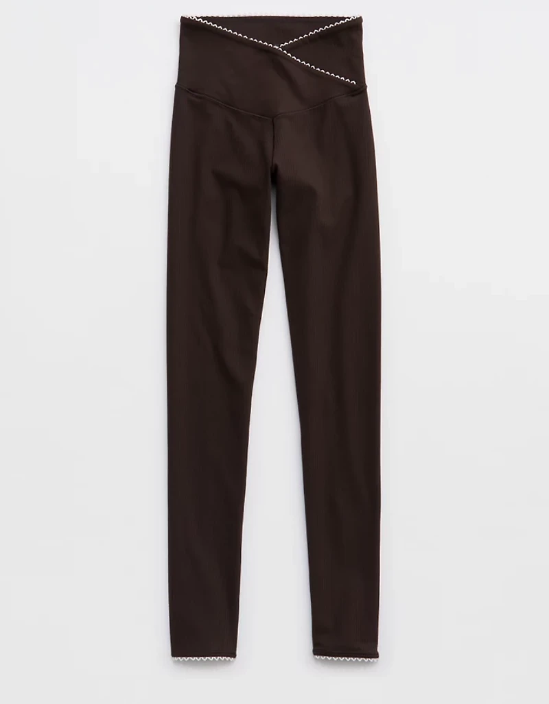 OFFLINE By Aerie Real Me XTRA Ribbed Picot Trim Crossover Legging