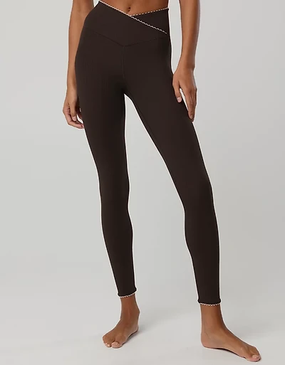 OFFLINE By Aerie Real Me XTRA Ribbed Picot Trim Crossover Legging