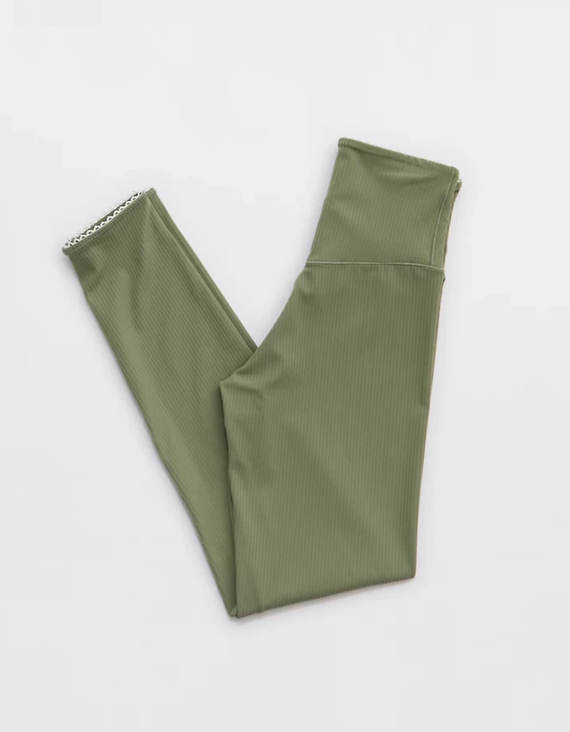 OFFLINE By Aerie Real Me XTRA Ribbed Picot Trim Crossover Legging