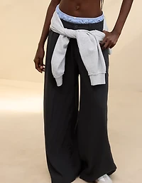 Aerie Linen Blend High Waisted Trouser
