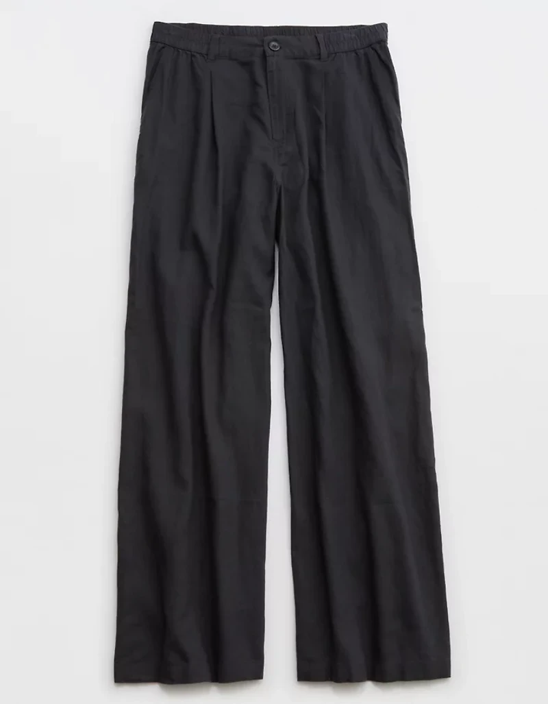 Aerie Linen Blend High Waisted Trouser