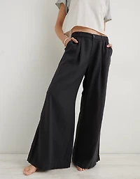 Aerie Linen Blend High Waisted Trouser