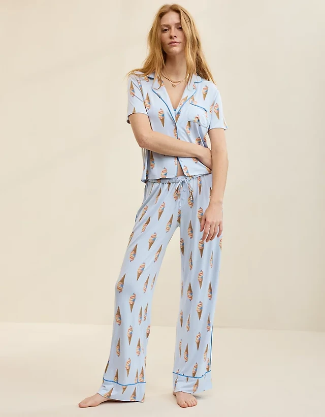 OVERSLEPT by Aerie Real Soft® Piping PJ Pant