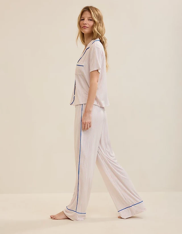 OVERSLEPT by Aerie Real Soft® Piping PJ Pant
