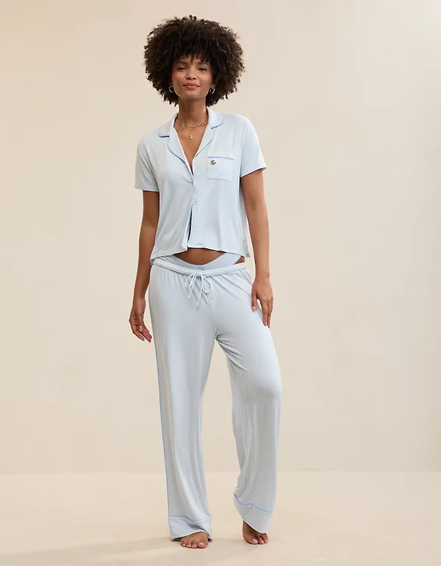 OVERSLEPT by Aerie Real Soft® Piping PJ Pant