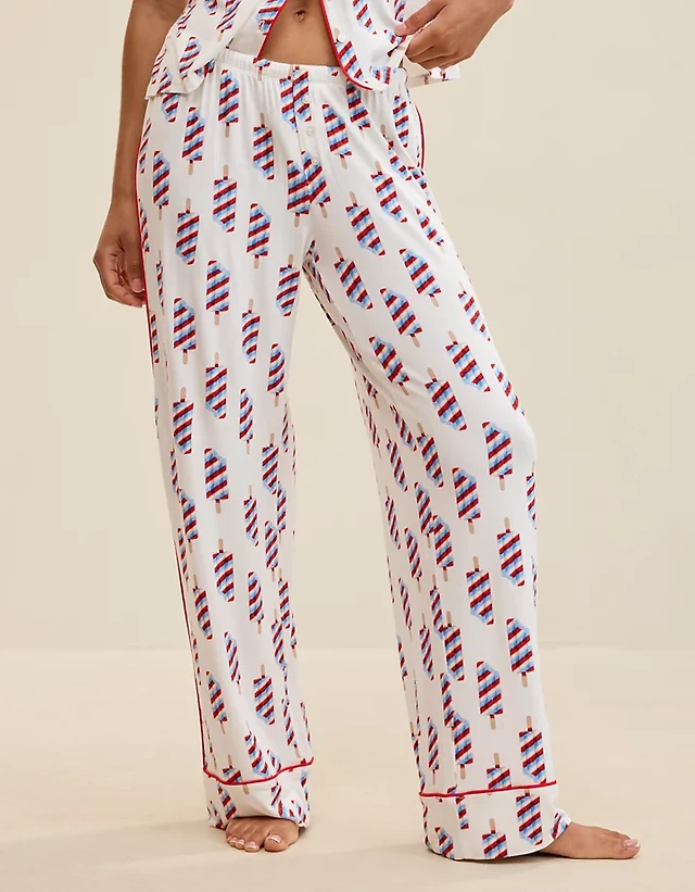 OVERSLEPT by Aerie Real Soft® Piping PJ Pant