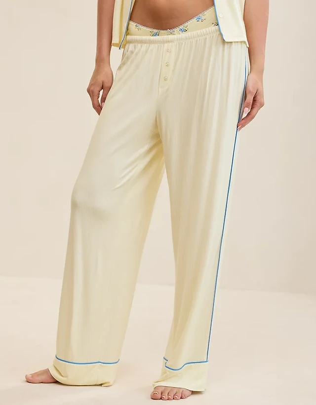 OVERSLEPT by Aerie Real Soft® Piping PJ Pant