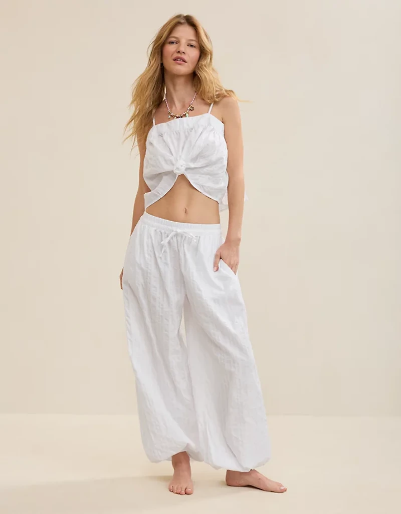 Aerie Seersucker Balloon Pant