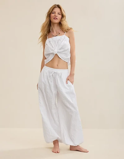 OVERSLEPT by Aerie Seersucker Balloon Pant