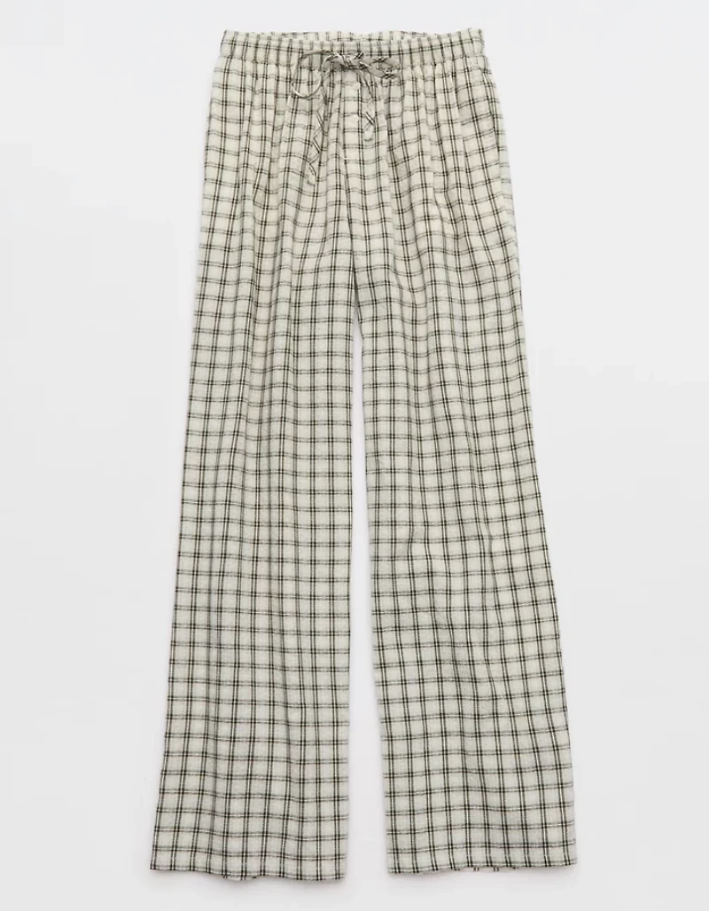 OVERSLEPT by Aerie Seersucker Trouser Pant