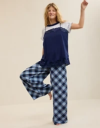 OVERSLEPT by Aerie Liquid Satin Wide Leg Pant
