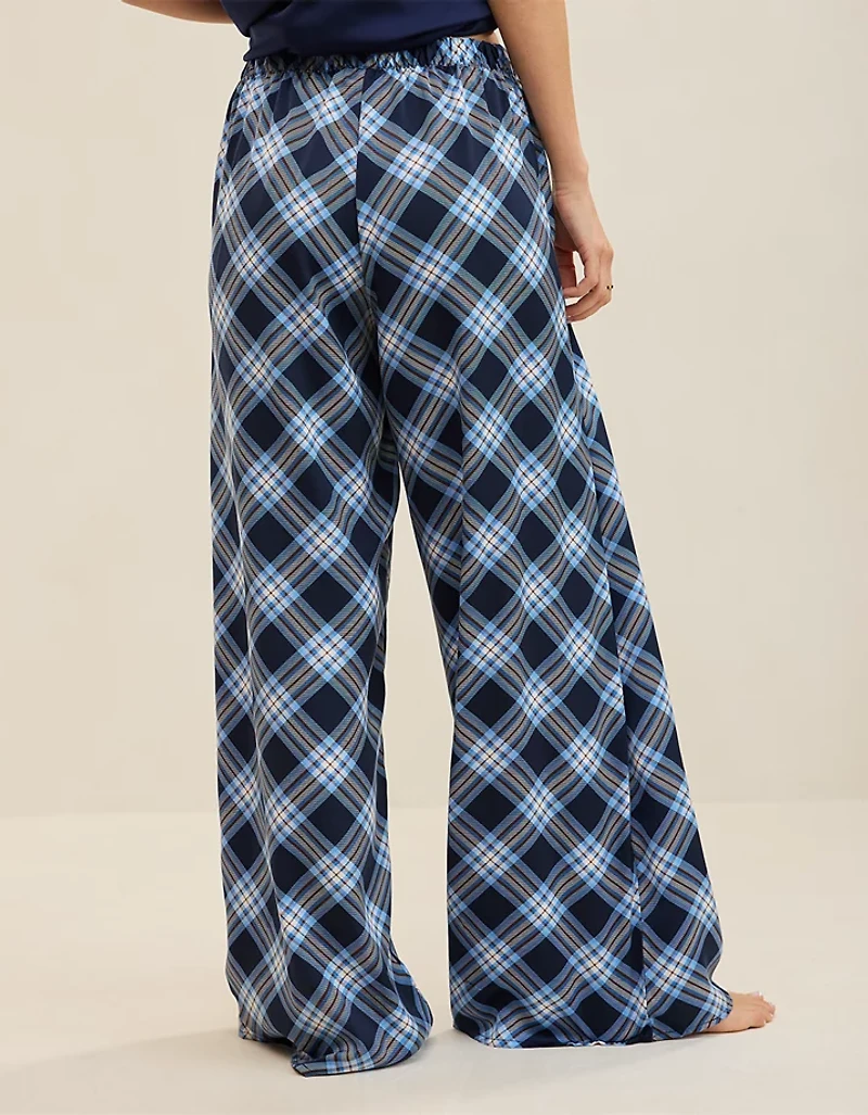 OVERSLEPT by Aerie Liquid Satin Wide Leg Pant