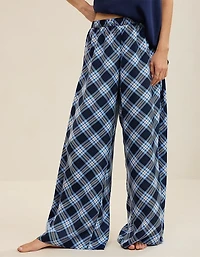 OVERSLEPT by Aerie Liquid Satin Wide Leg Pant
