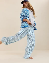 OVERSLEPT by Aerie Liquid Satin Wide Leg Pant