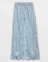 OVERSLEPT by Aerie Liquid Satin Wide Leg Pant