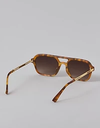 Lunettes de soleil écaille de tortue à barre supérieure AE