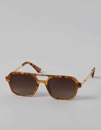 Lunettes de soleil écaille de tortue à barre supérieure AE