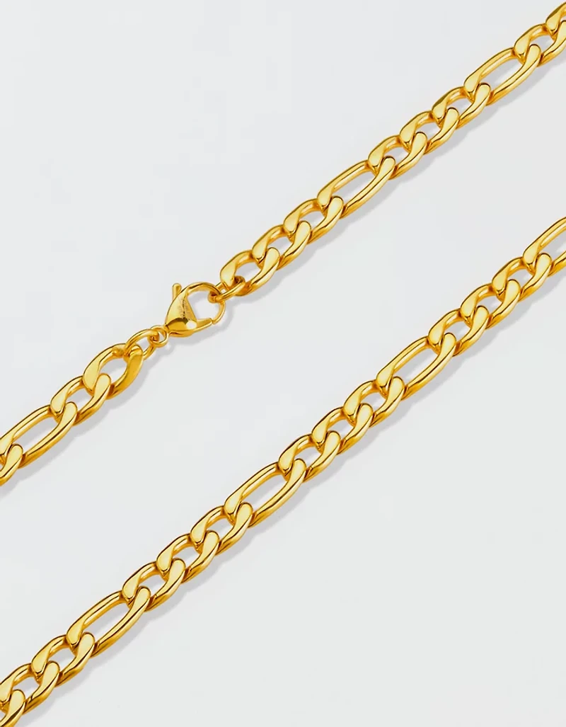 West Coast Jewelry Polished Stainless Steel Figaro Chain Necklace