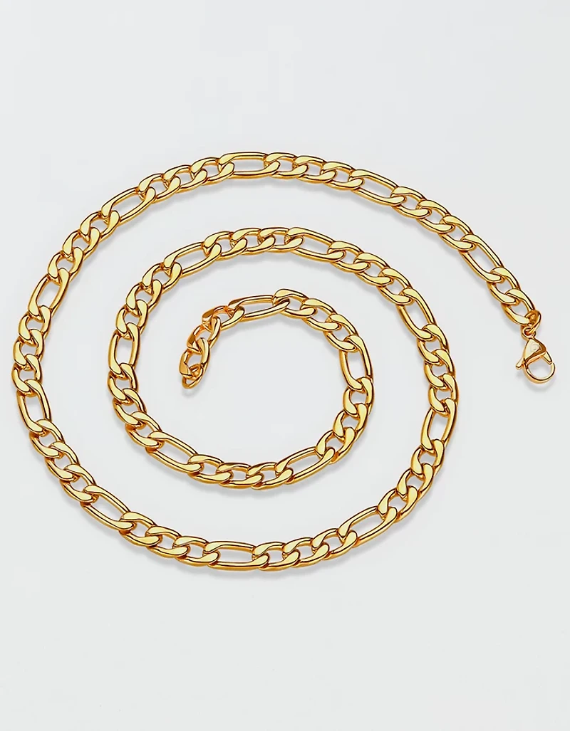 West Coast Jewelry Polished Stainless Steel Figaro Chain Necklace