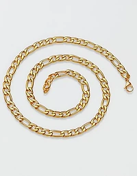 West Coast Jewelry Polished Stainless Steel Figaro Chain Necklace