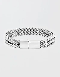 West Coast Jewelry Men's Polished Double Franco Chain Cuff Bracelet