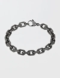 West Coast Jewelry Men's Beveled Edge Gunmetal Chain Bracelet