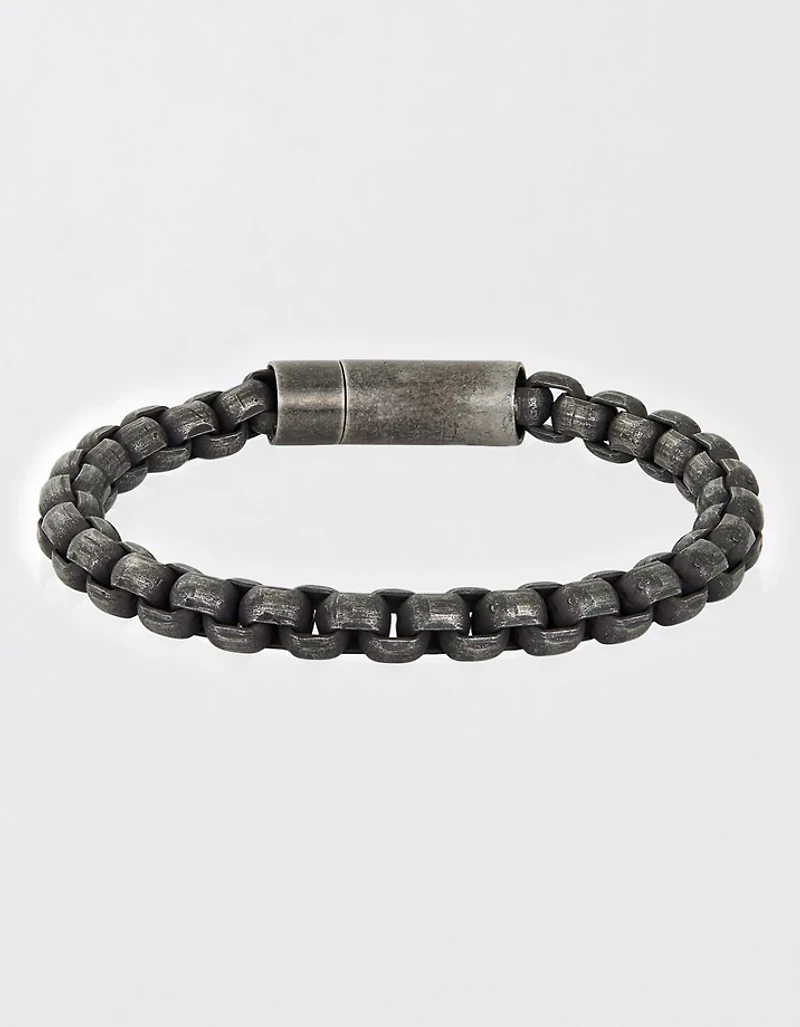 West Coast Jewelry Men's Box Chain Cuff Gunmetal Steel Bracelet