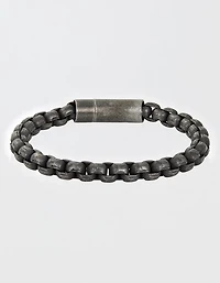 West Coast Jewelry Men's Box Chain Cuff Gunmetal Steel Bracelet