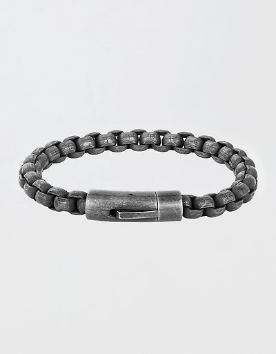 West Coast Jewelry Men's Box Chain Cuff Gunmetal Steel Bracelet
