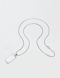 West Coast Jewelry Men's Small Beveled Edge Antiqued Dog Tag Necklace