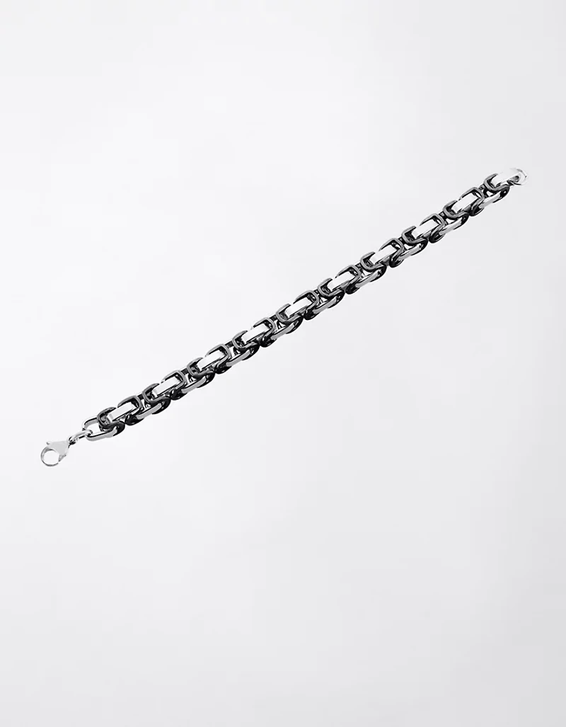 West Coast Jewelry Two-Tone Stainless Steel Byzantine Chain Bracelet