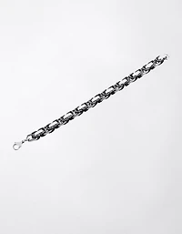 West Coast Jewelry Two-Tone Stainless Steel Byzantine Chain Bracelet