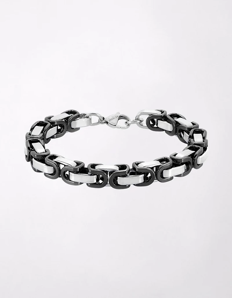 West Coast Jewelry Two-Tone Stainless Steel Byzantine Chain Bracelet