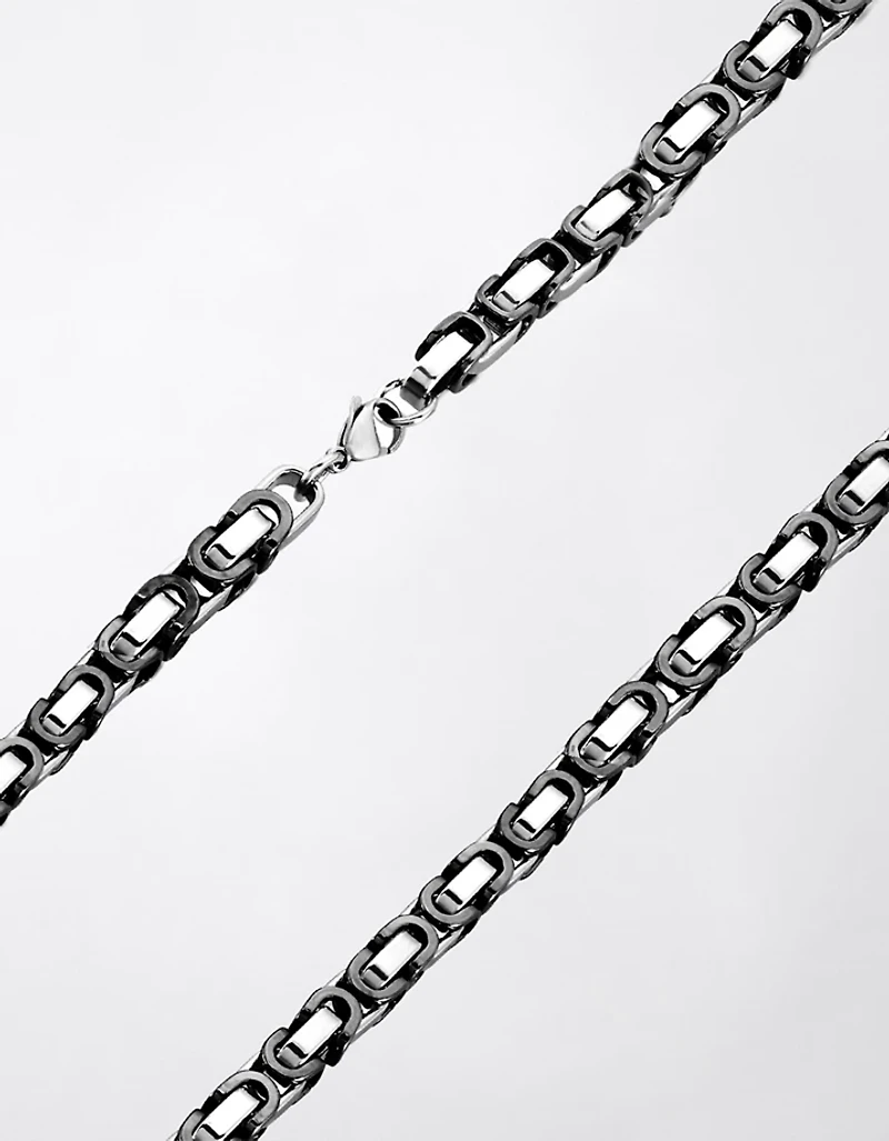 West Coast Jewelry Byzantine Chain Two-Tone Necklace