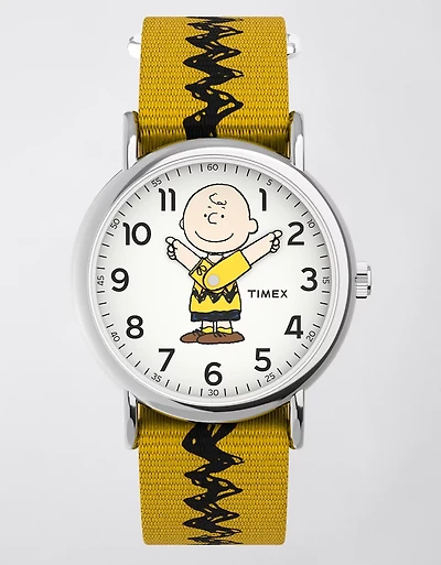 Timex x Peanuts Charlie Brown 38mm Fabric Strap Watch