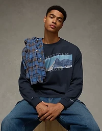 AE Boxy Long Sleeve Destination Graphic T-Shirt