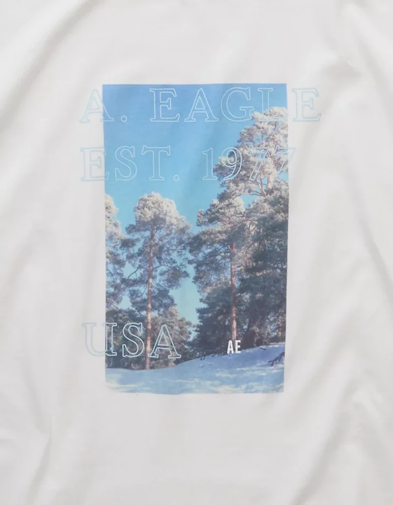 T-shirt droit à manches longues et image Destination AE