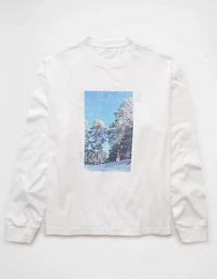 T-shirt droit à manches longues et image Destination AE